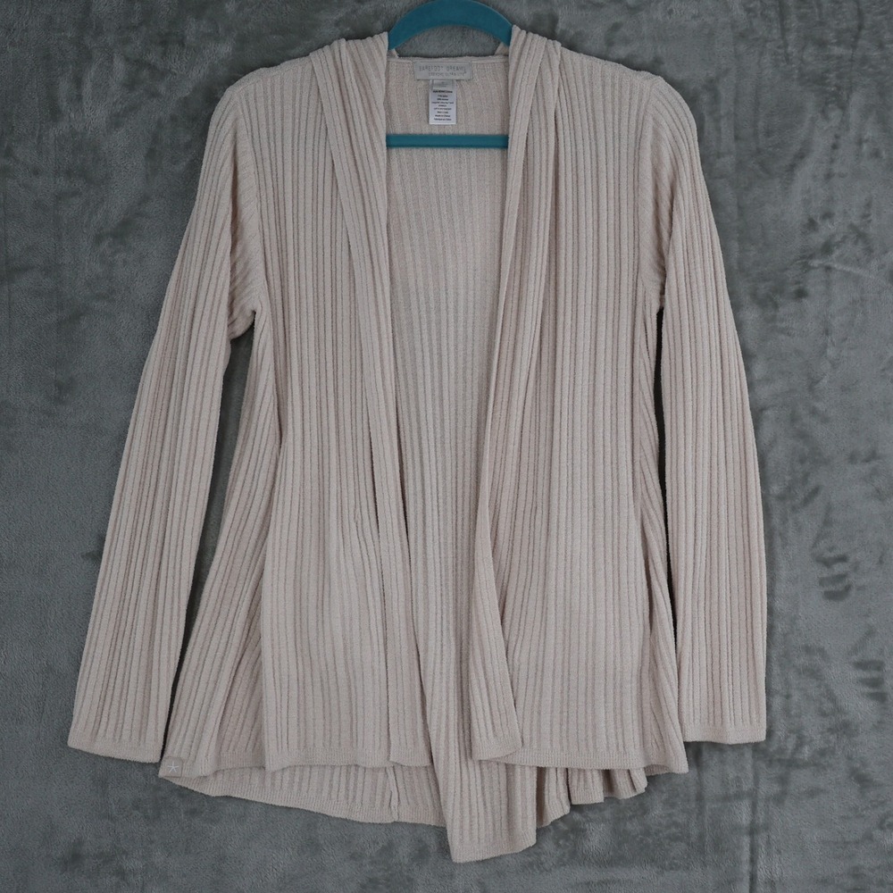 Barefoot Dreams CozyChic Ultra Lite Hooded Cardigan Womens S Cream Soft Lounge